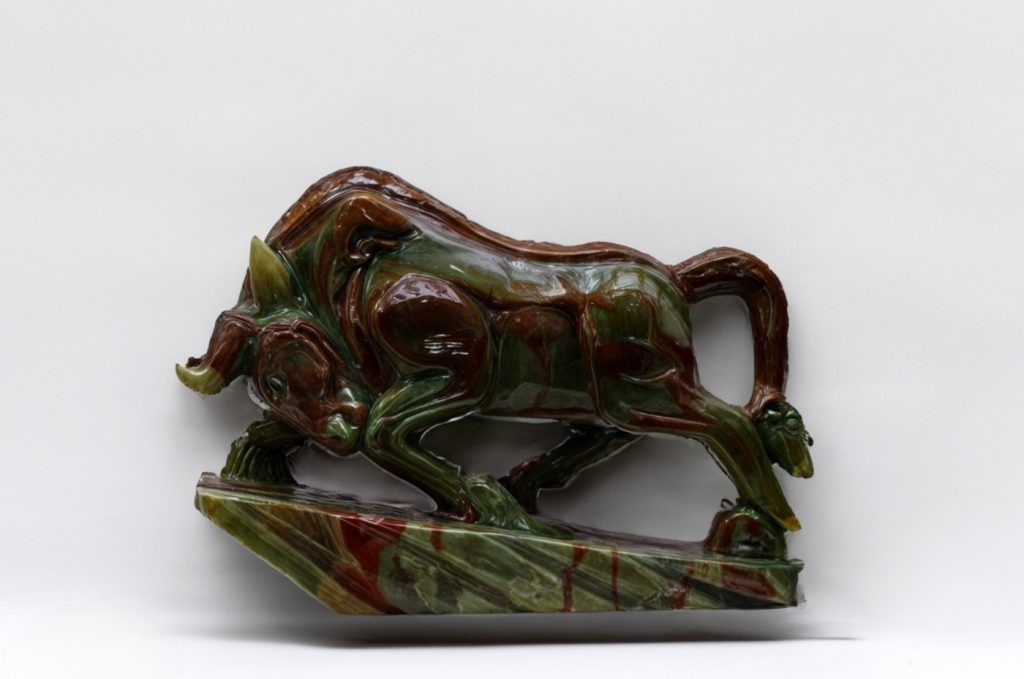 Onyx Bull Sculpture
