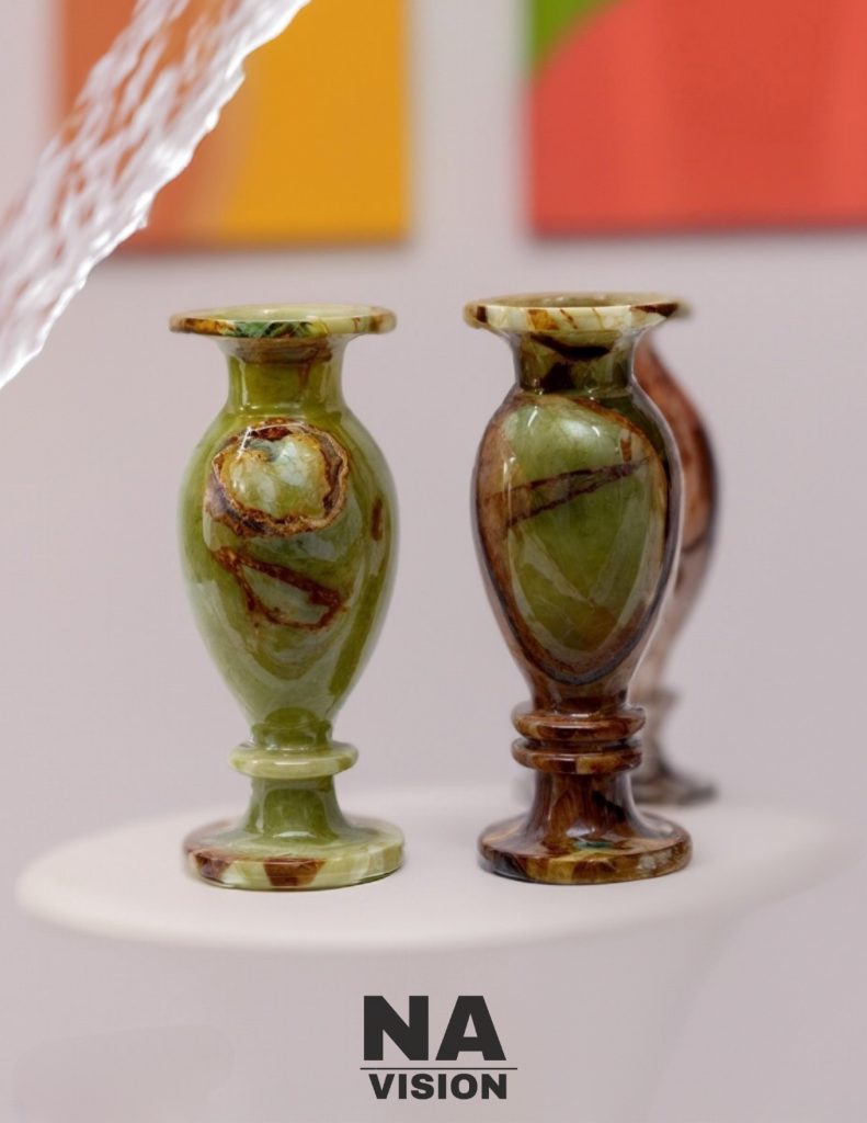 Onyx Decorative Vase Pair